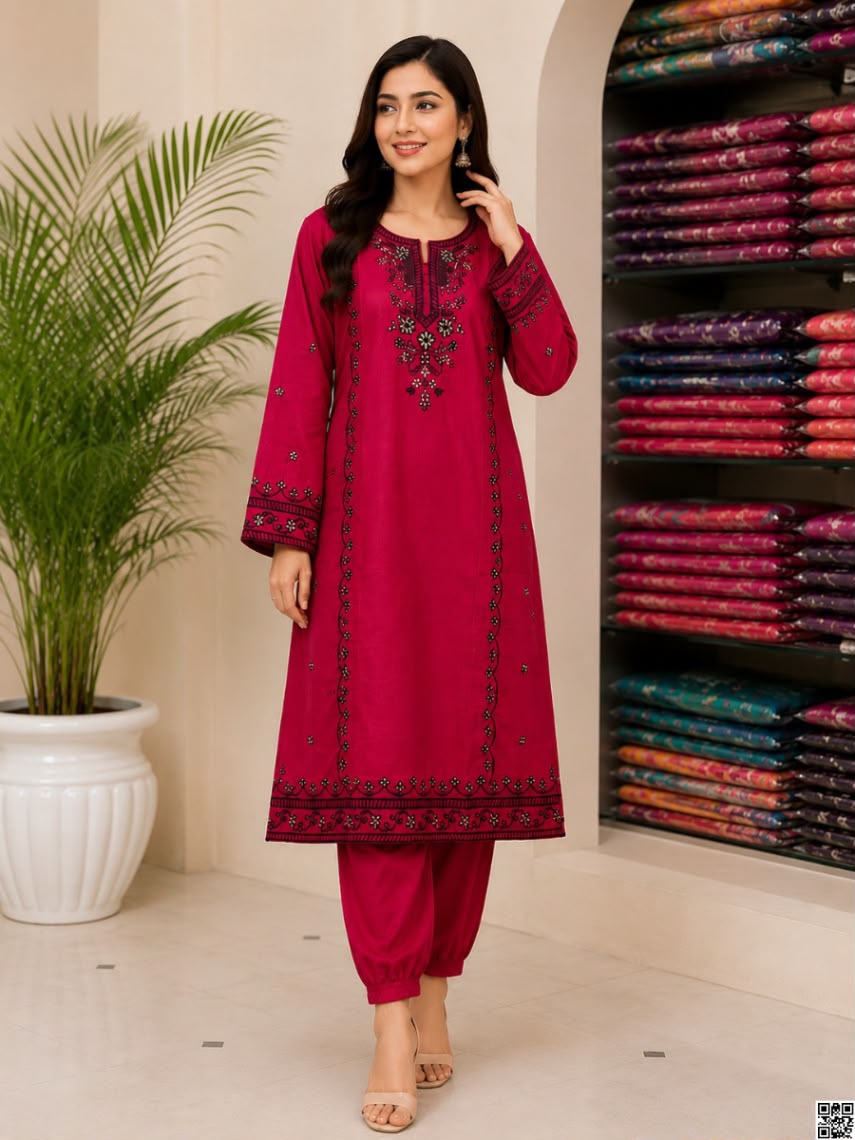 Linen Embroidery Two Piece