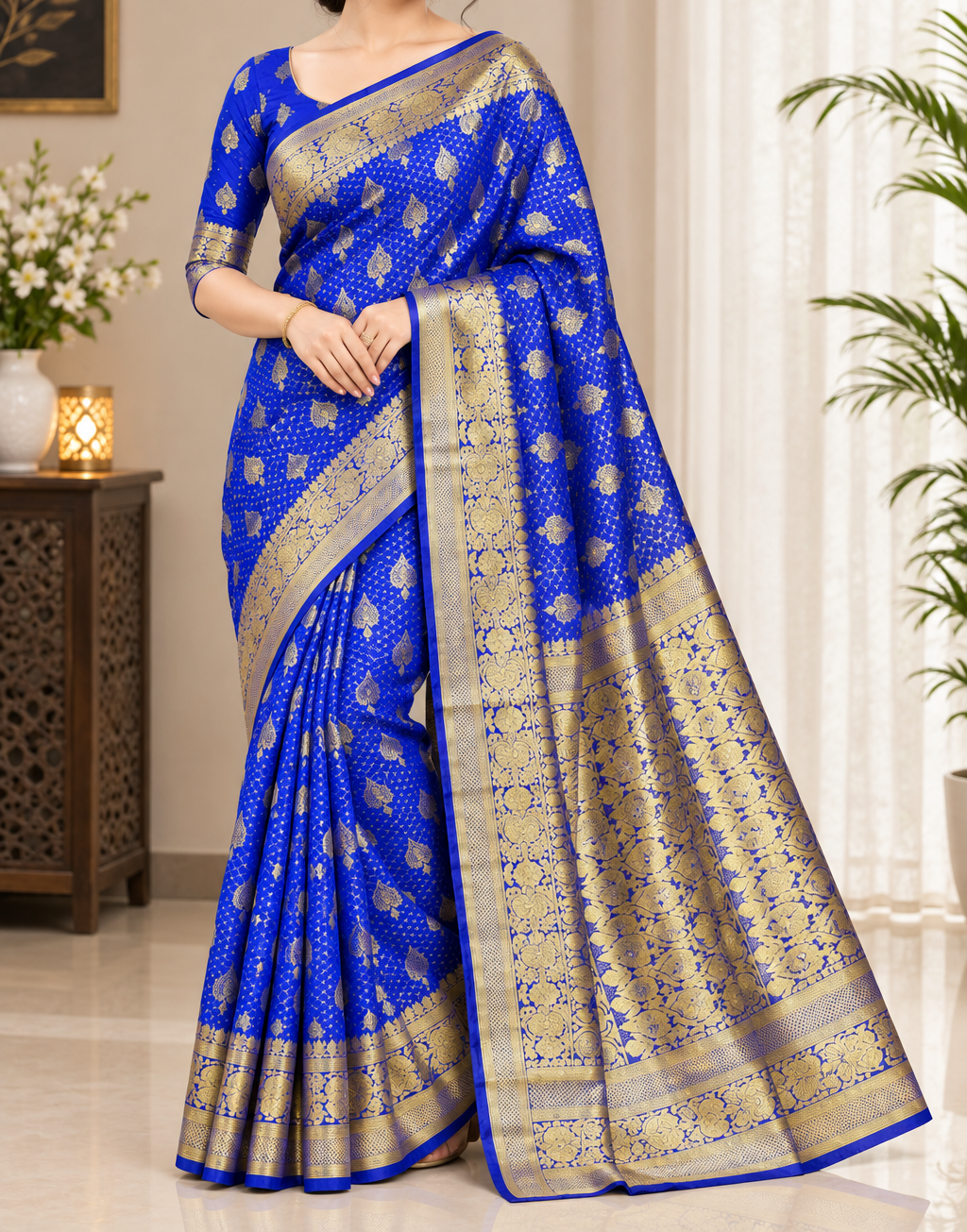 Premium Silk Katan Saree – Exclusive Design (Multiple Colors Available)