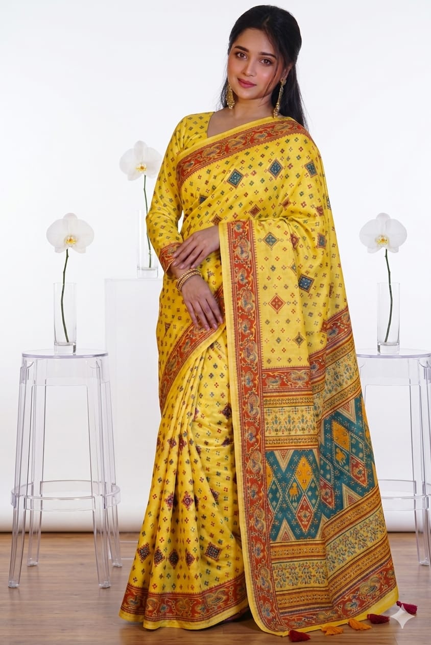 কটন স্কিন প্রিন্ট শাড়ী (ব্লাউজ পিসসহ)